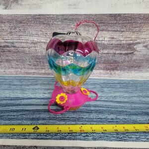 Hummingbird feeder Glass hot air balloon feeder pink/blue/brown